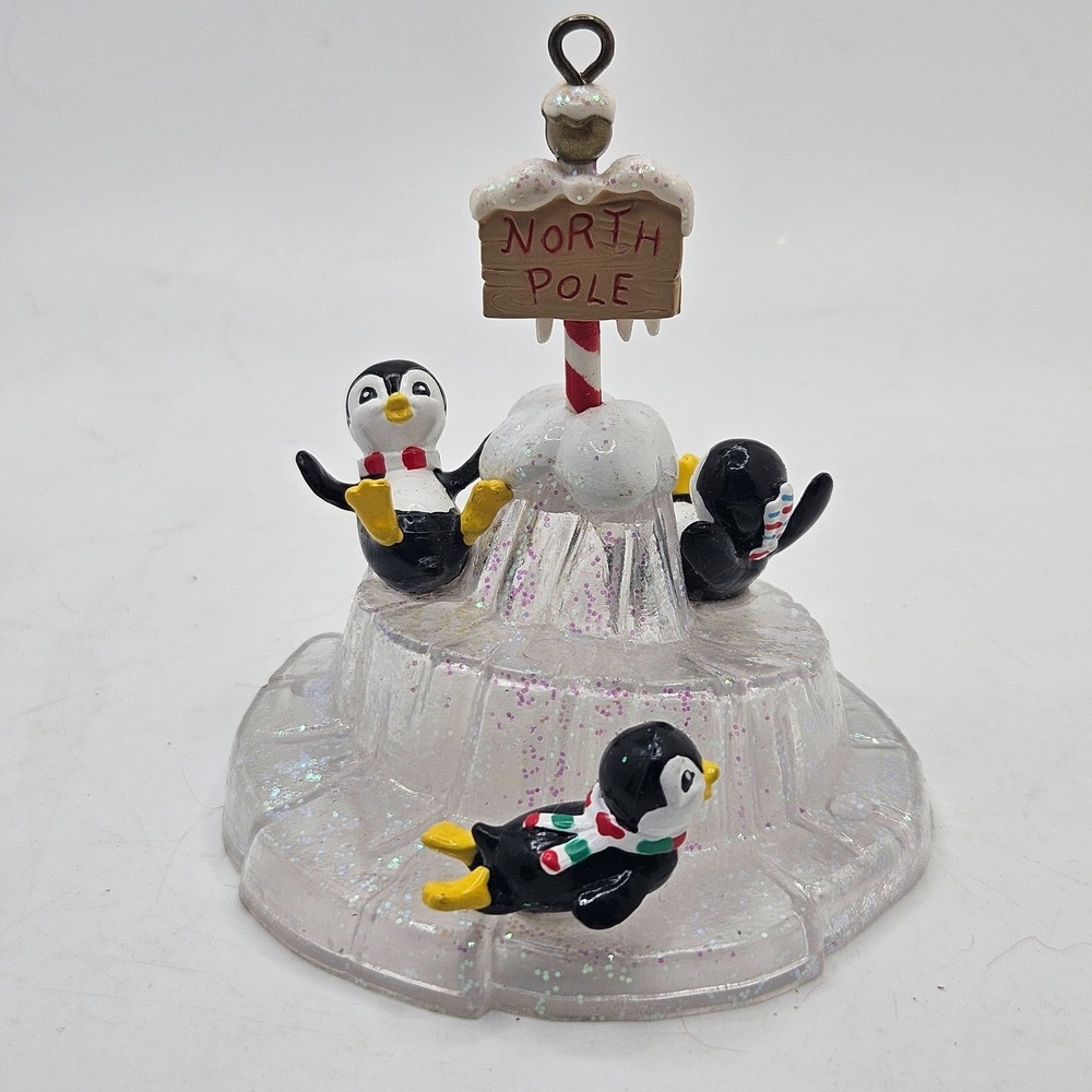 VTG 1995 NOMA North Pole Penguin Iceberg Christmas Ornament Decoration